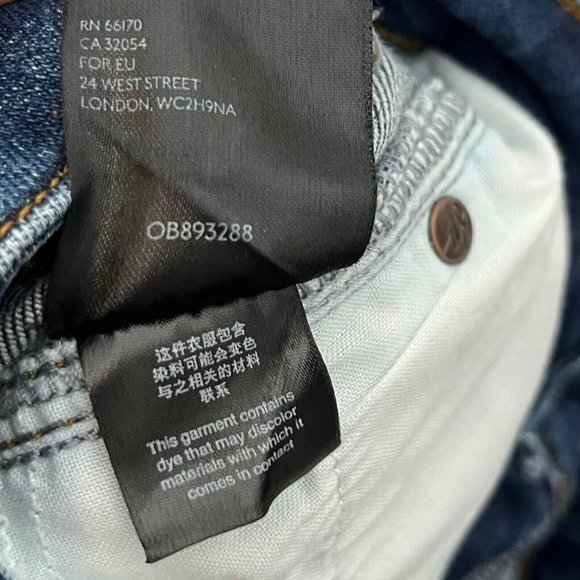 Free People High Rise Jegging Jeans Raw Hem Indigo Blue Women’s Size 27 Skinny - Picture 11 of 13